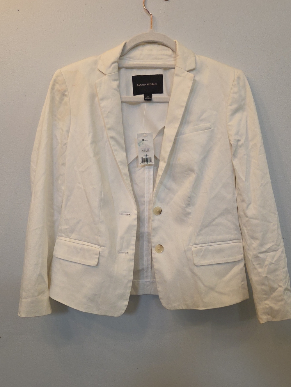 Banana Republic Women's Cream Two-Button Tailored Blazer